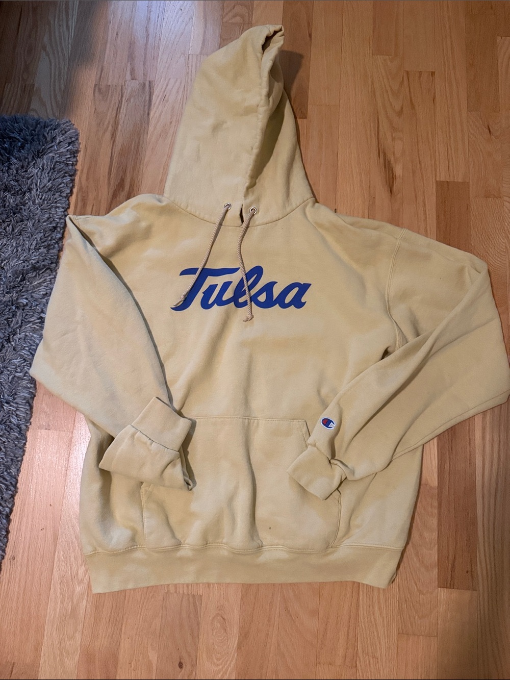 Champion Yellow Tulsa Script Pullover Hoodie